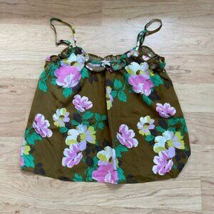 NWOT Aerie Green floral cami tank top